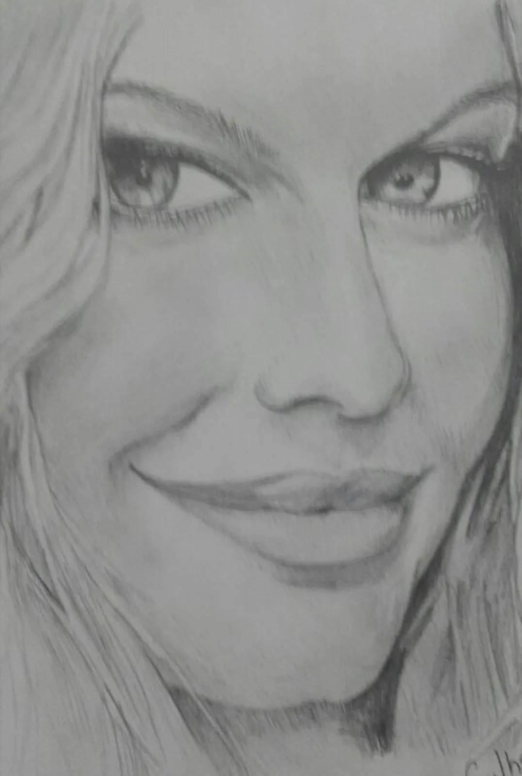 Fergie, graphite drawing, August 22, 2010