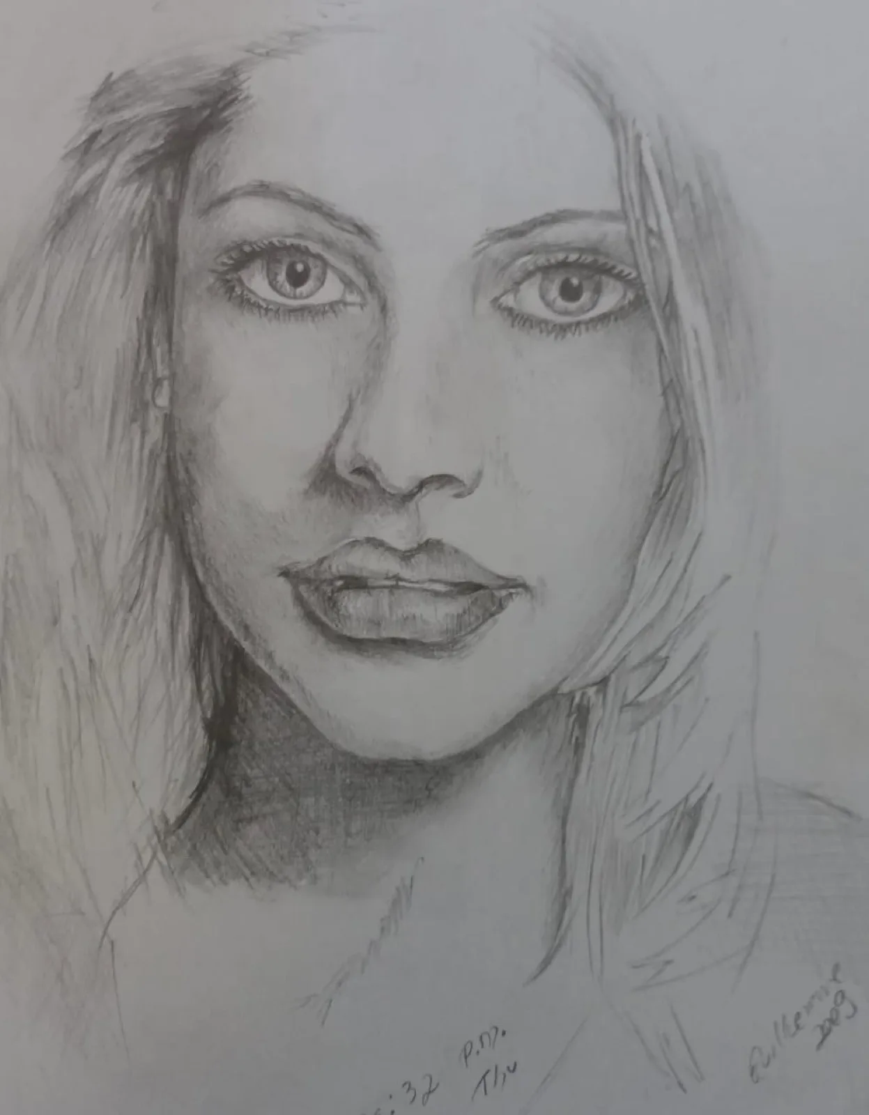 Woman Portrait, graphite drawing, February 12, 2009