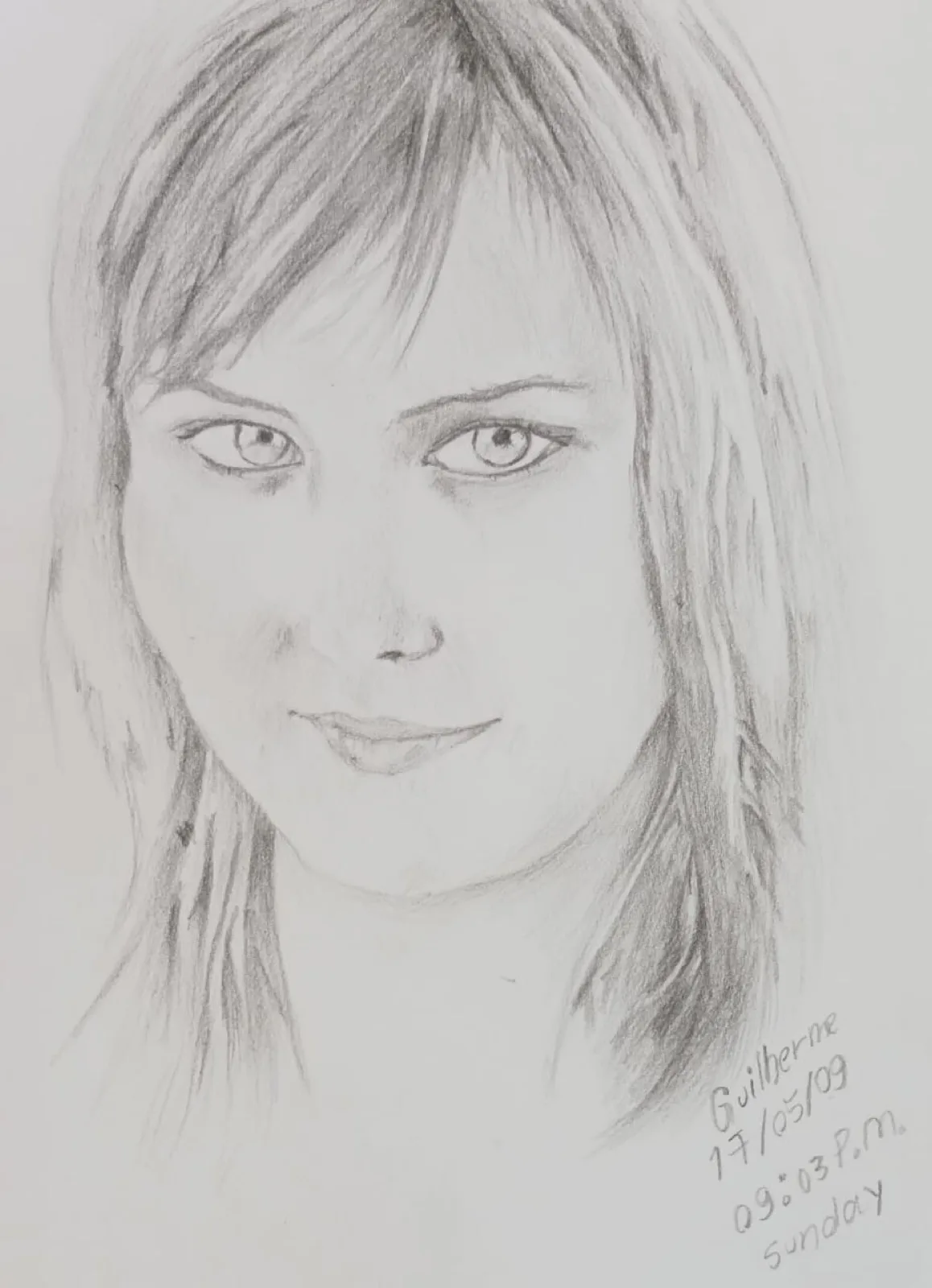 Woman Portrait, graphite drawing, May 17, 2009